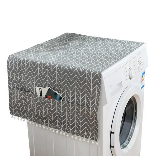 V562-D101019860DBT-202506261053-00 Kitchen Refrigerator and Washing Machine Dustproof Cover - 55x130cm - Gray Arrow - Image 1