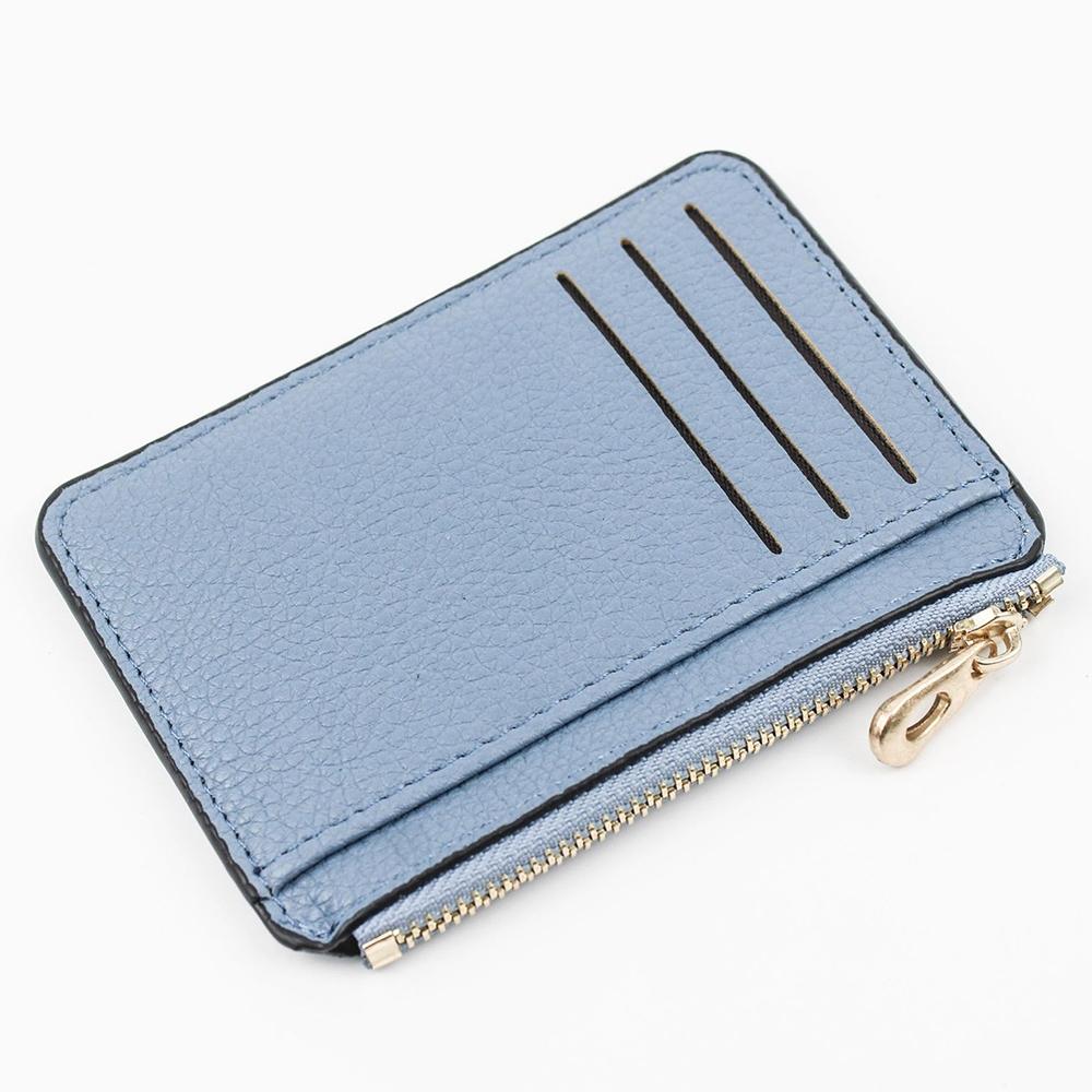 V562-D1013074060DBT-202503280305-00 Multi Slot Zipper Card Holder Large Capacity Ultra Thin Coin Purse - Sky Blue - Image 1