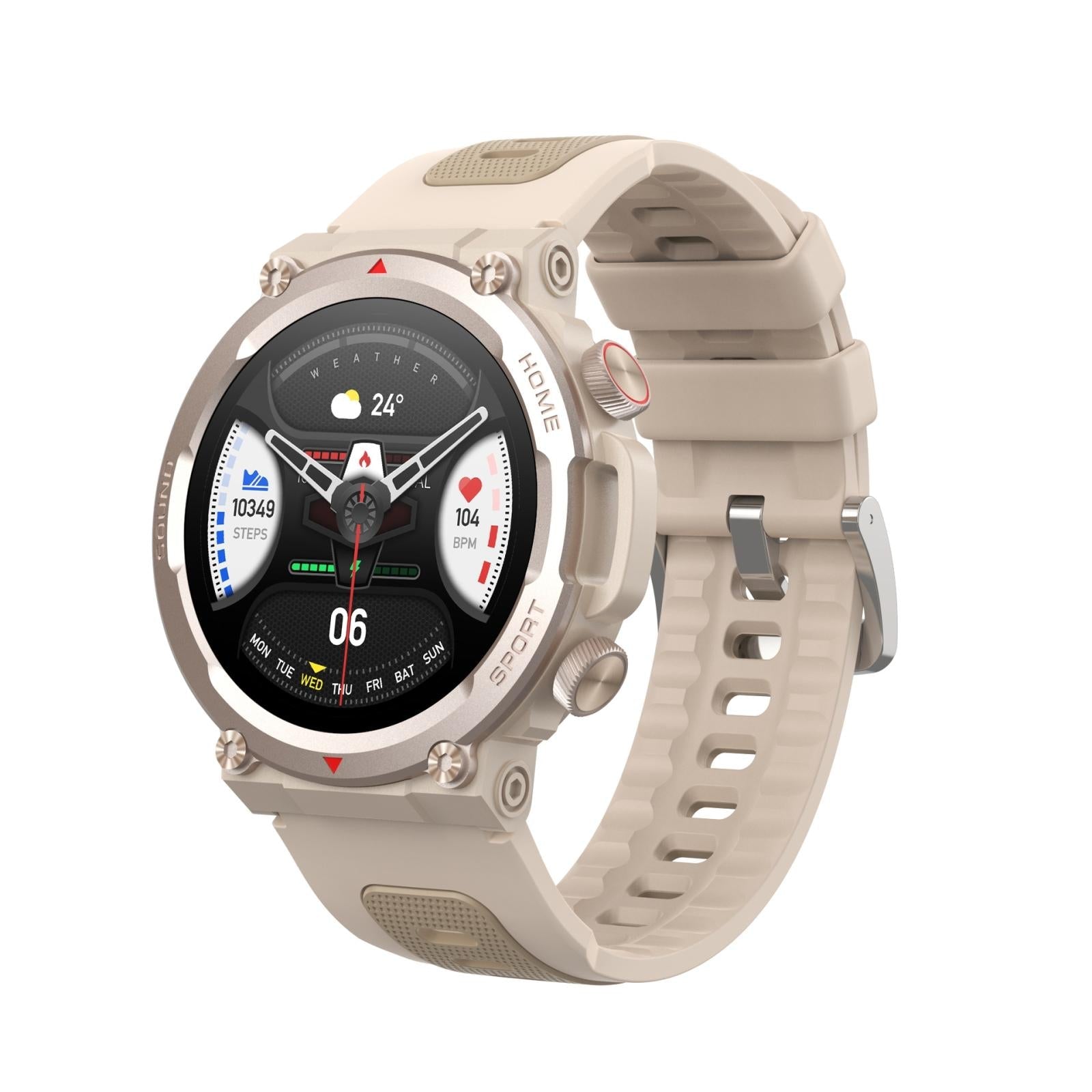 V562-D1014583060DBT-202504251925-00 Waterproof Smart Watch With Heart Rate & Sleep Monitoring - Gold - Image 1