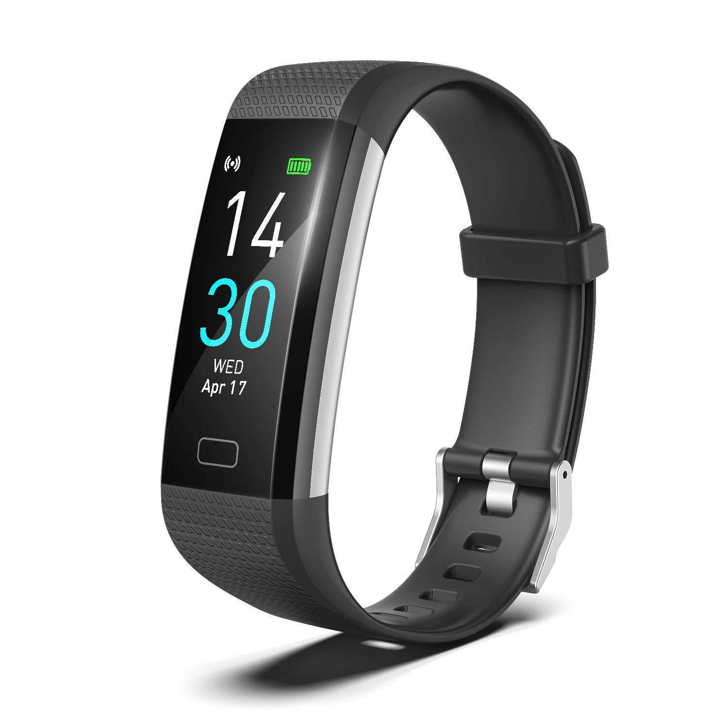 V562-D101672600ADE-223884-00 Waterproof Fitness Tracker Watch With Heart Rate Monitor - Black - Image 1