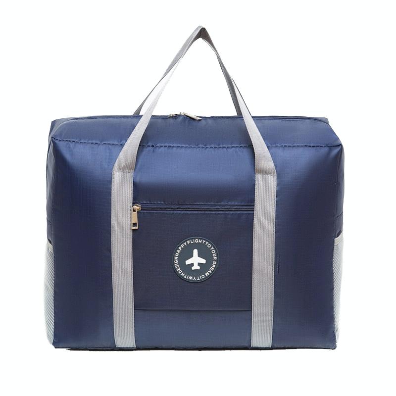 V562-D1018374060DBT-202502241425-00 Folding Travel Bag with Trolley Case for Luggage - Navy - Image 1