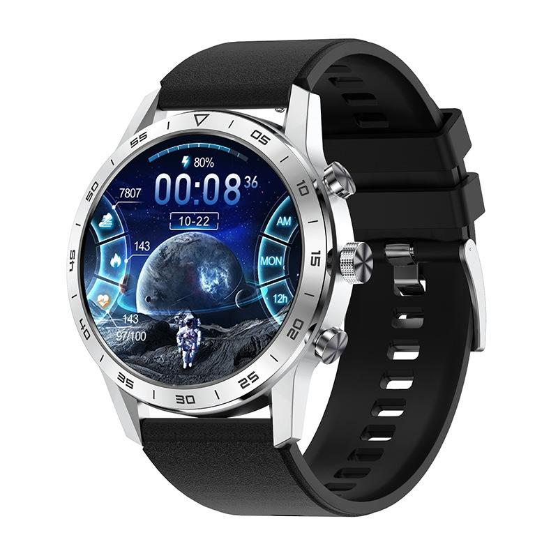 V562-D1019532060DBT-202504252046-00 Smart Dual Display Analog Digital Call Watch - Silver Silicone - Image 1