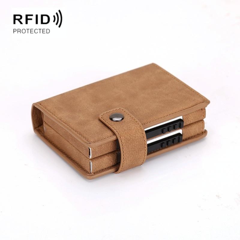 V562-D1019912750DBT-226843-00 Secure Dual Card Wallet with Rfid Blocking - Mad Horse Matte Apricot - Image 1