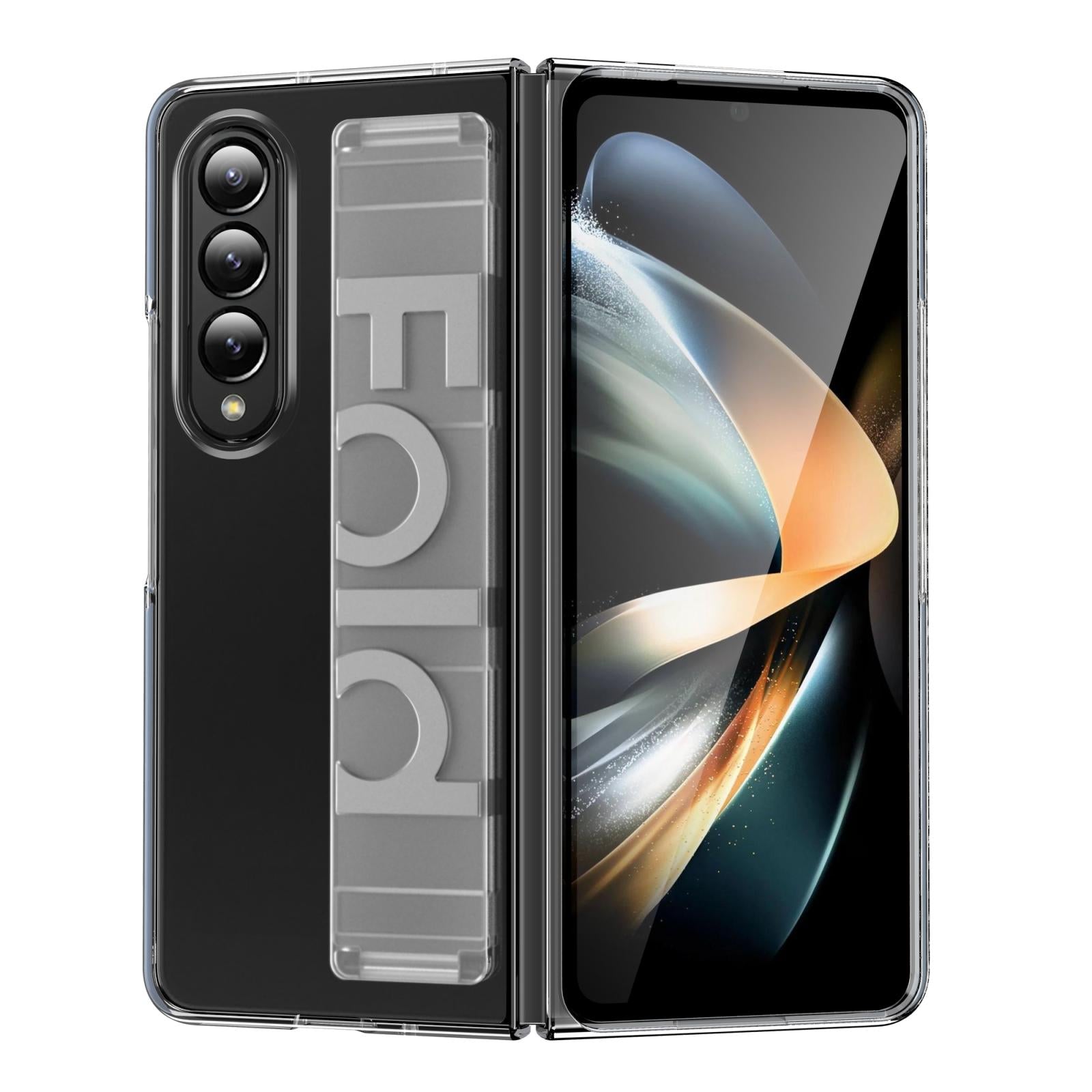 V562-D102017400ADE-202503211335-00 For Samsung Galaxy Z Fold4 5G Silicone Wristband Foldable Phone Case - Clear - Image 1