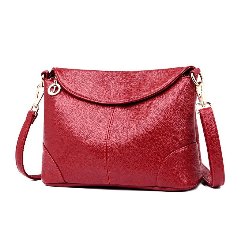 V562-D1021712060DBT-202505191437-00 Stylish Soft Leather Shoulder Bag - Red - Image 1