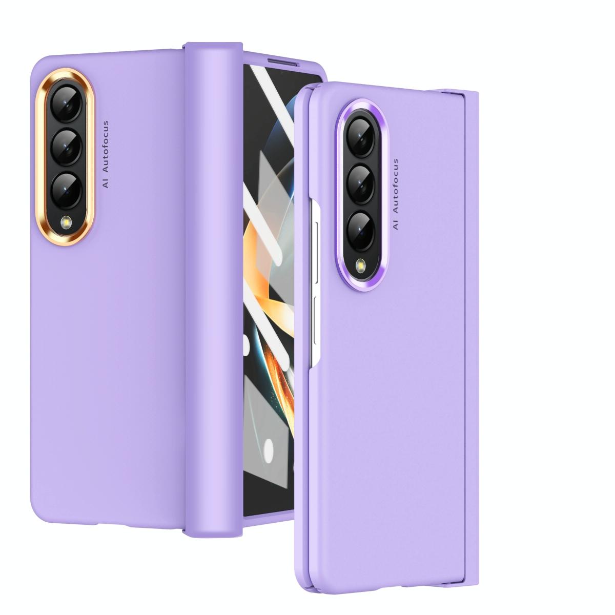 V562-D102253400ADE-202505291316-00 For Samsung Galaxy Z Fold4 5G Skin Feel Contact Lens Case - Purple - Image 1