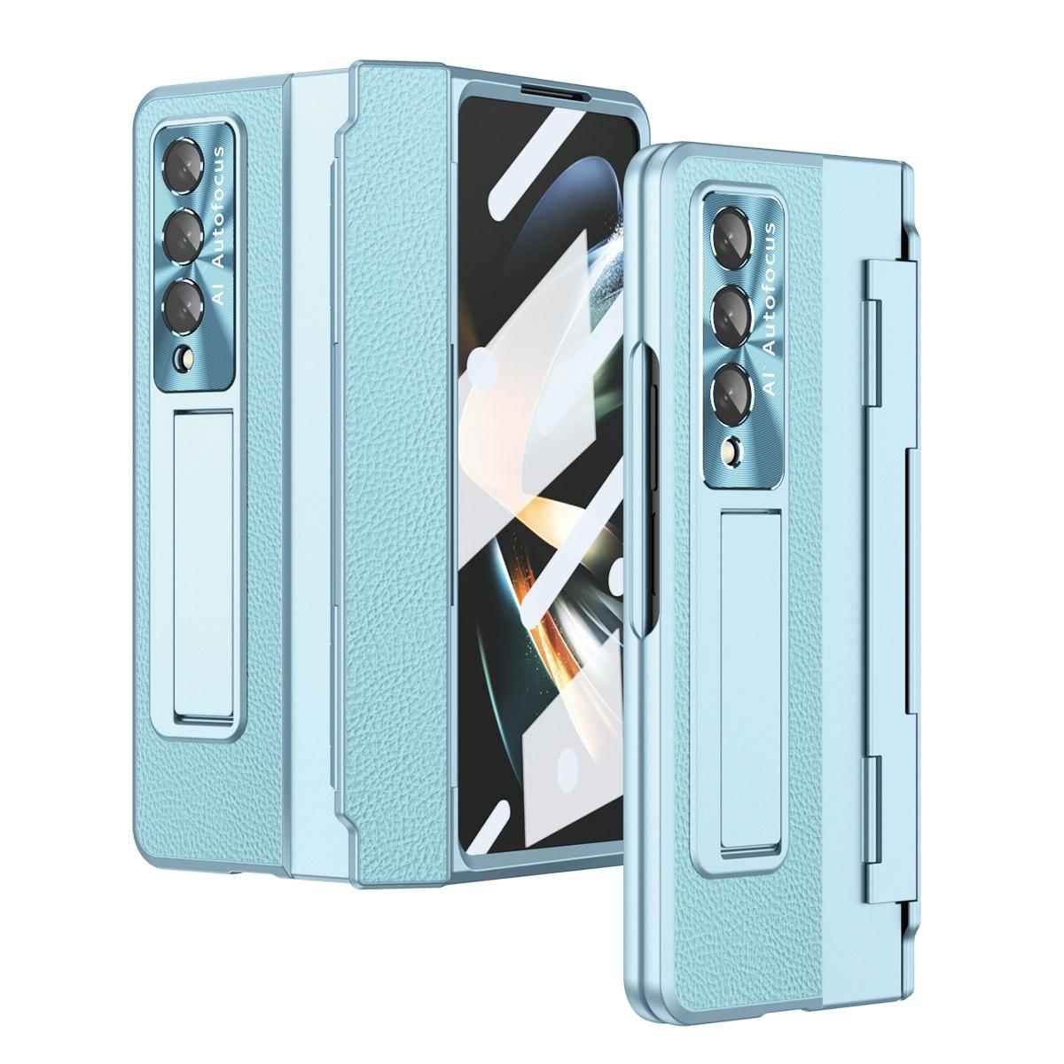 V562-D102850400ADE-202504292037-00 For Samsung Galaxy z Fold4 5G Full Coverage Phone Case with Hinge - Integrated Design - Blue - Image 1