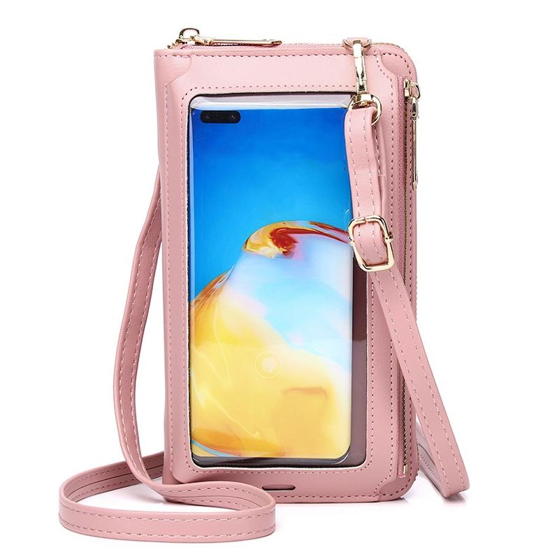 V562-D1044092060DBT-202505191505-00 Touch Screen Cross Body Phone Bag Large Capacity - Pink - Image 1