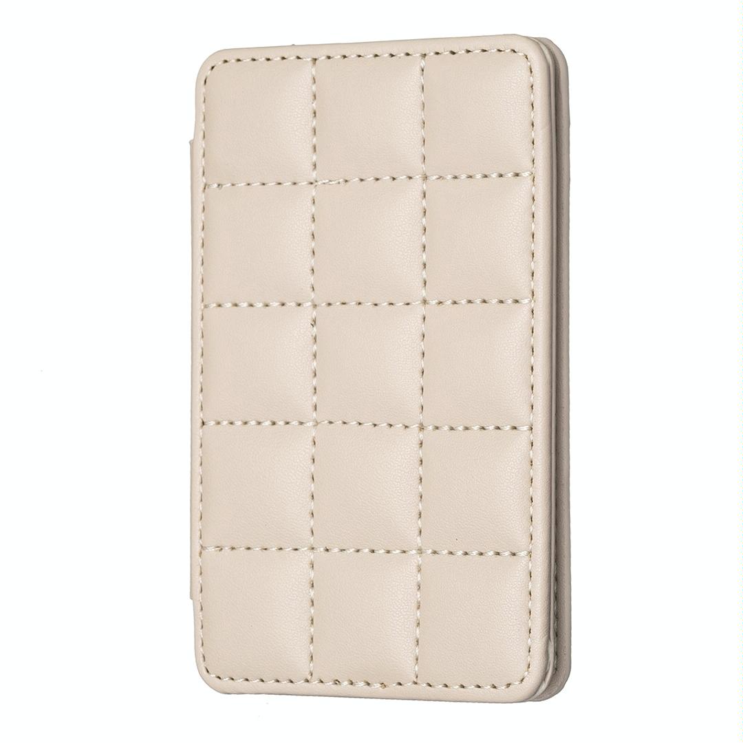 V562-D104439400ADE-202505221820-00 Grid Pattern Card Bag Sticker For Mobile Phones - Beige - Image 1