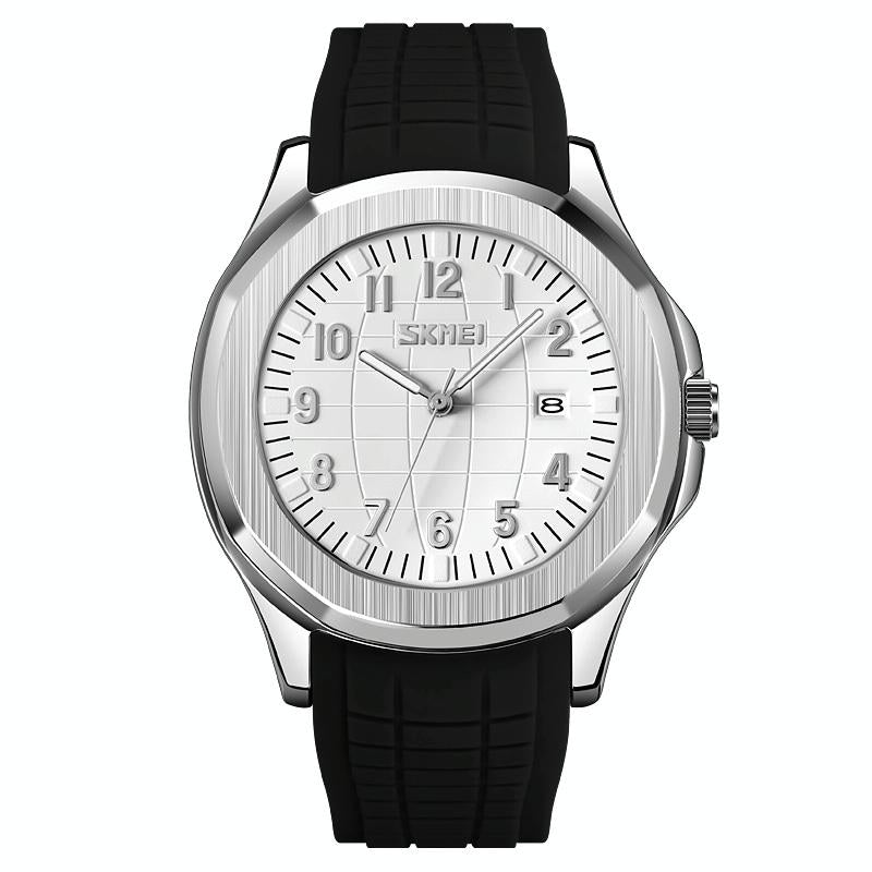 V562-D1046543060DBT-226205-00 Waterproof Men Multifunctional Outdoor Watch - Black Belt White Noodles - Image 1