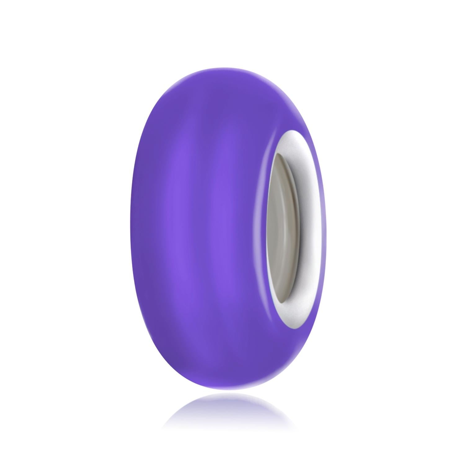 V562-D109629200ADE-202504112031-00 925 Sterling Silver Silicone Beads For Diy Bracelets & Necklaces - Purple - Image 1