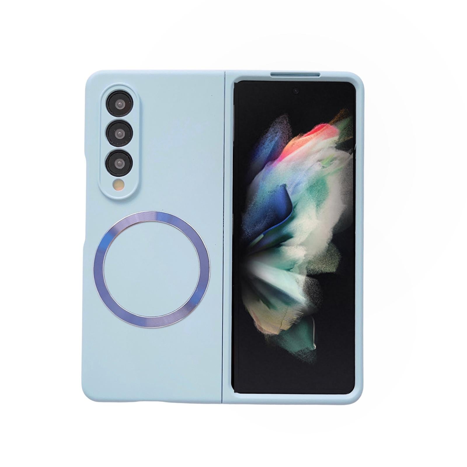 V562-D202670400ADE-202505291310-00 For Samsung Galaxy Z Fold4 5G Magnetic Skin Case - Magsafe - Blue - Image 1