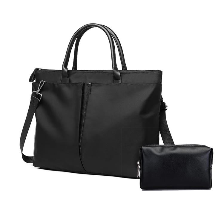 V562-D2052053060DBT-202505191642-00 Large Dual Purpose Business Briefcase Handbag / Shoulder Bag For Laptops - Black+Black Pu Power Bag - Image 1