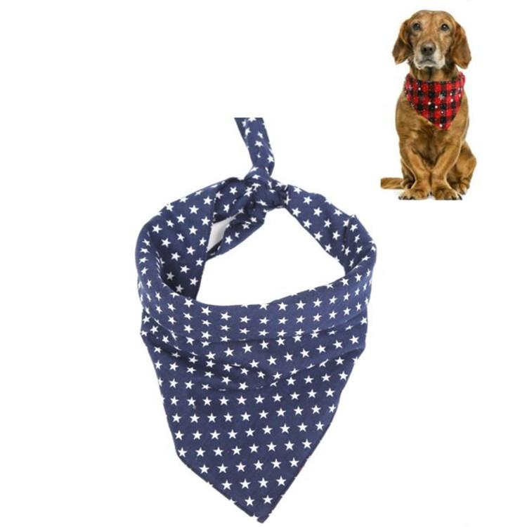V562-D2060334240DBT-202503201720-00 Pet Triangle Towel Christmas Snowflake Dog Saliva Towel - Size L - Blue - Image 1