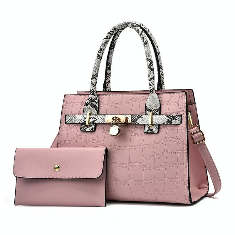 Large Capacity 2-in-1 Stone Pattern Bags - Versatile and Spacious - Pink