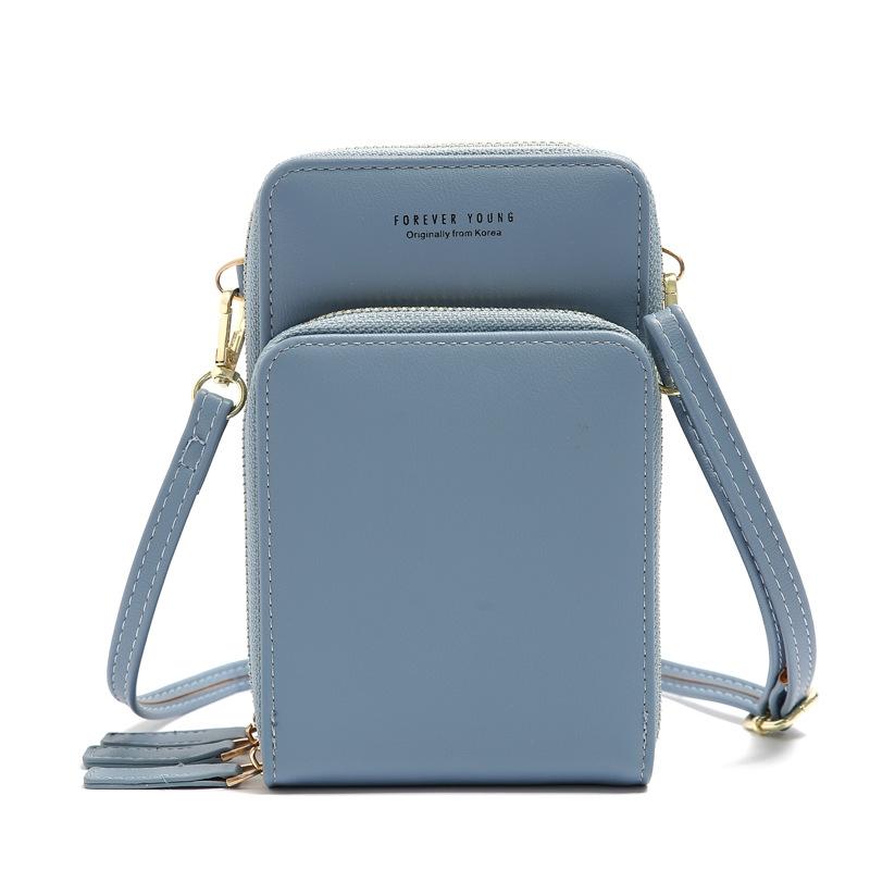V562-E1002789650DBT-202505191635-00 Women Pu Mobile Phone Shoulder Bag Large Capacity - Blue - Image 1