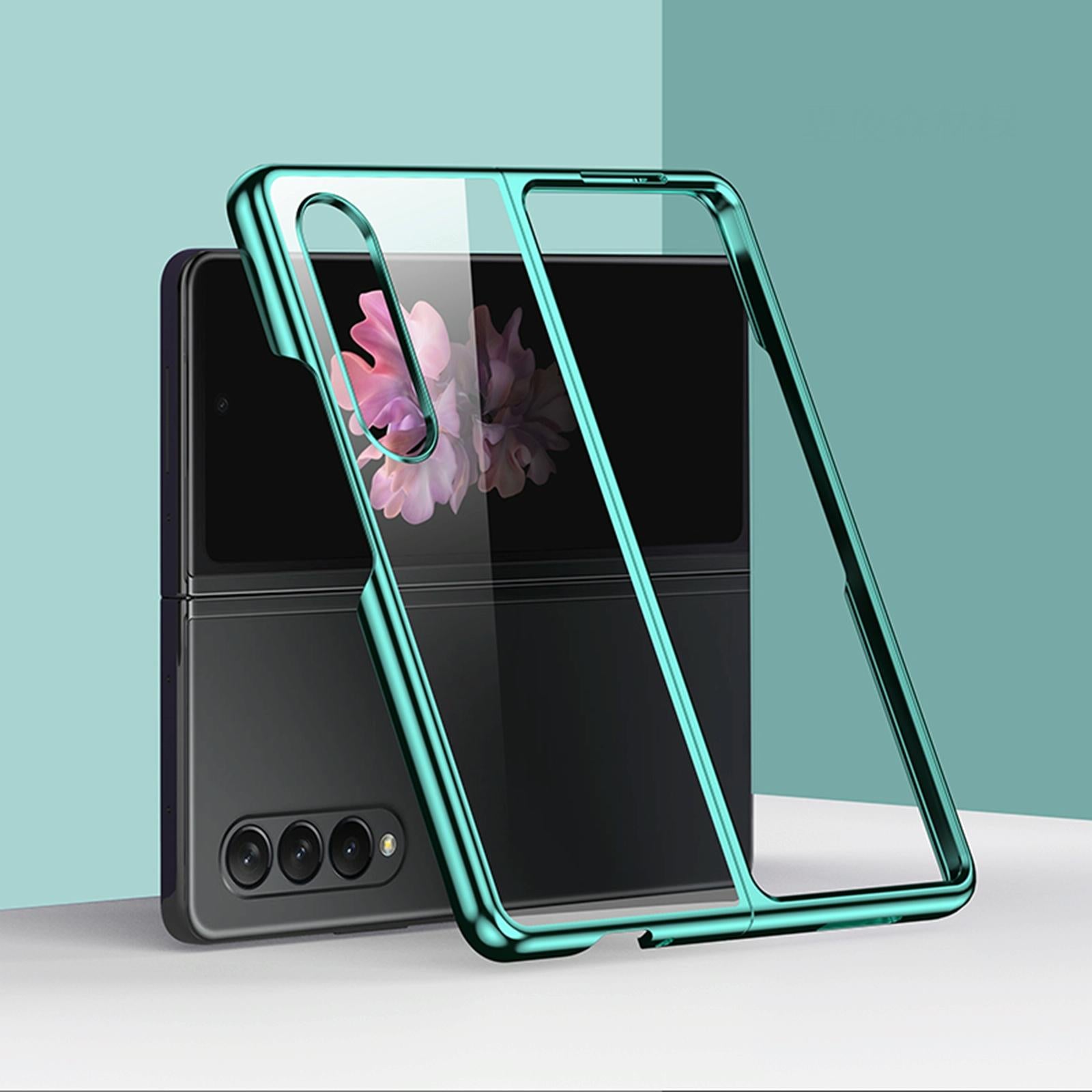 V562-E101392300ADE-202503211411-00 For Samsung Galaxy Z Fold4 5G Shockproof Electroplated Case Samsung Fold 4 - Green - Image 1