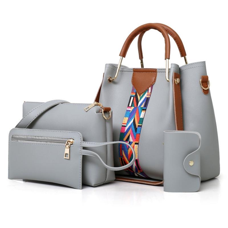 V562-E1025234450DBT-202502272035-00 Versatile 4-in-1 Messenger Bag for Women - Fashionable & Spacious - Gray - Image 1