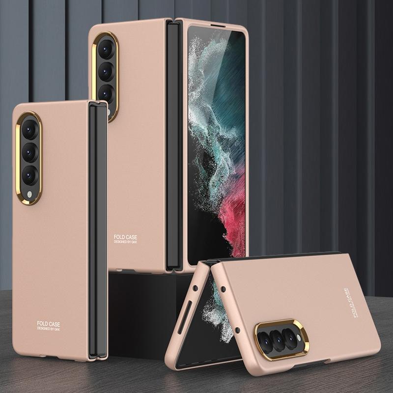 V562-E104313300ADE-202505291233-00 For Samsung Galaxy Z Fold4 5G Electroplating Lens Frame Case - Ultra Thin - Rose Gold - Image 1