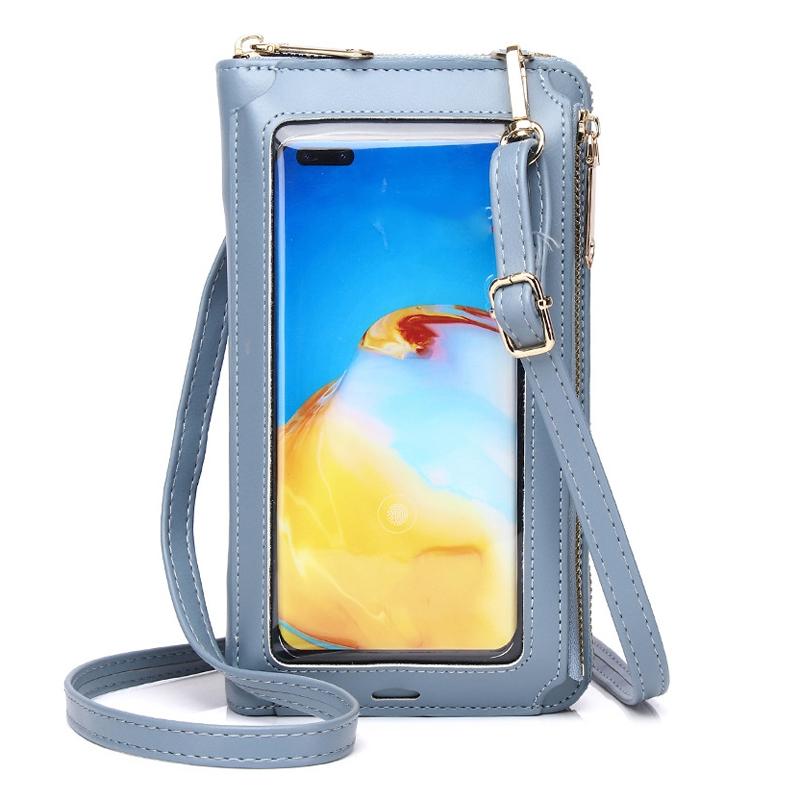 V562-E1044092060DBT-202505191506-00 Touch Screen Cross Body Phone Bag Large Capacity - Light Blue - Image 1