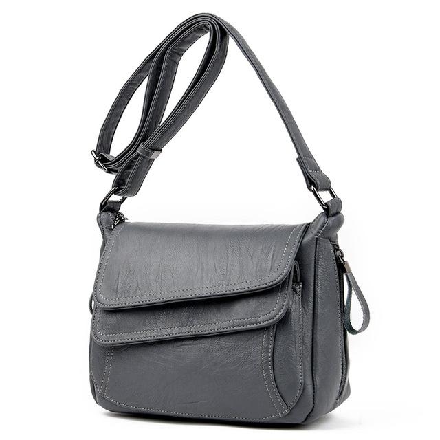 V562-E1055593510DBT-202505191537-00 Stylish Leather Shoulder Bag For Summer - Gray - Image 1
