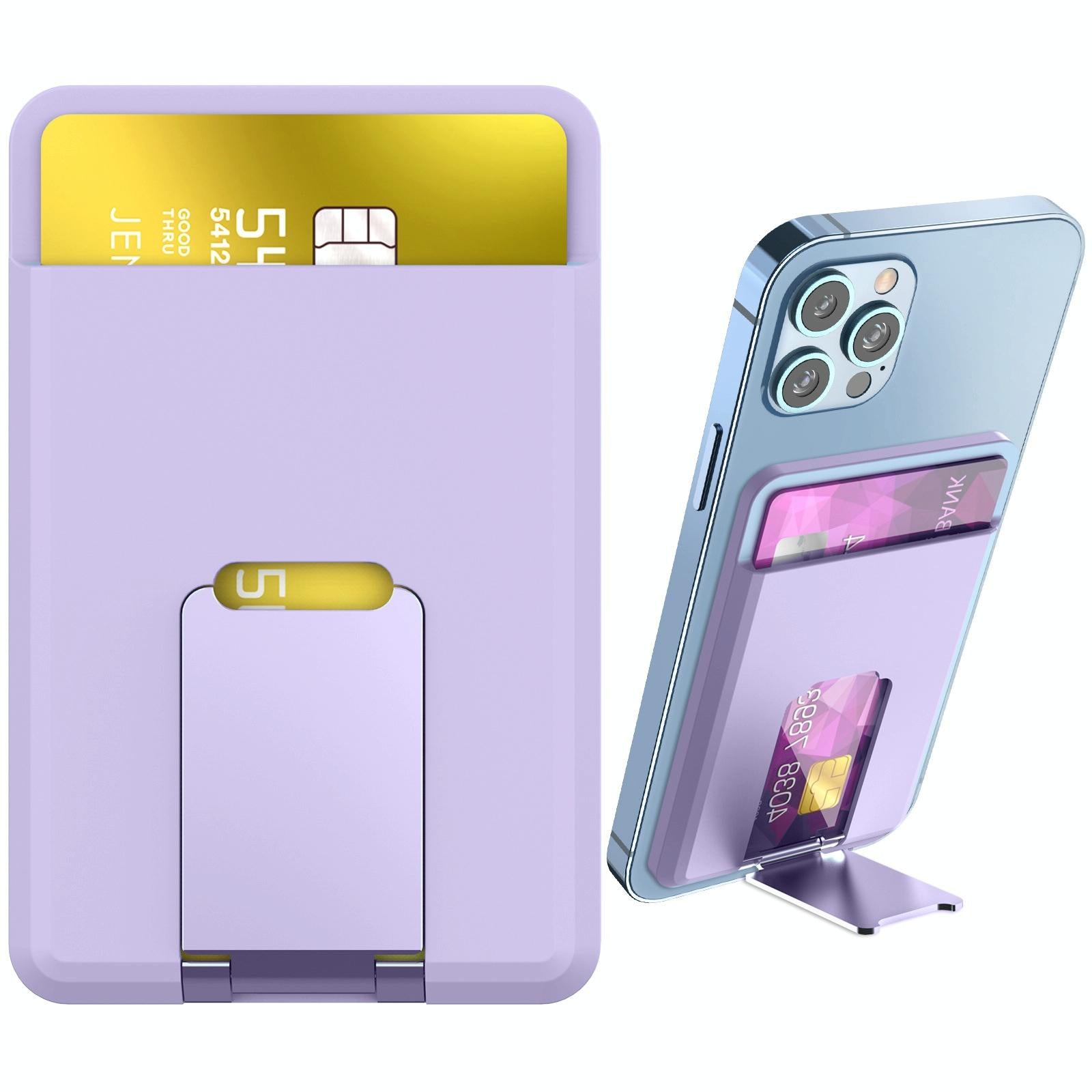 V562-E1073853060DBT-202503280212-00 Universal Mobile Phone Card Holder Organizer Bag - Purple - Image 1