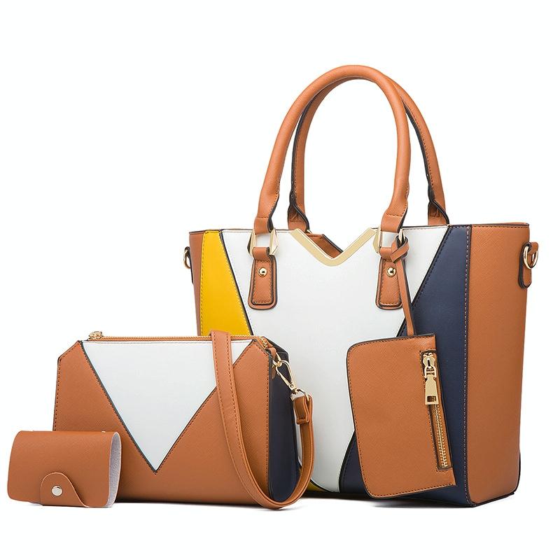 V562-E1083234450DBT-202504251725-00 Versatile 4-in-1 Ladies Handbag with Large Capacity - Brown - Image 1