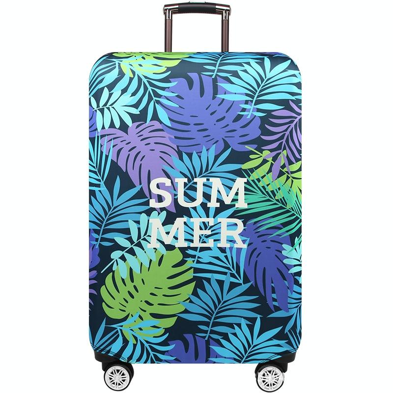 V562-E4060113060DBT-202502281640-00 Stretchy Luggage Dust Cover - Durable & Protective - Size l - Banana Leaf Purple - Xl - Image 1