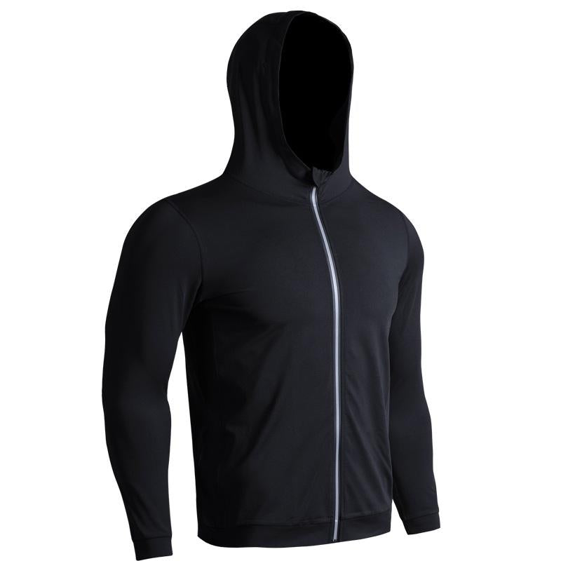 V562-EA09650032YZ-202505262105-00 Men's Black Hooded Zipper Coat Size L - Xxl - Image 1