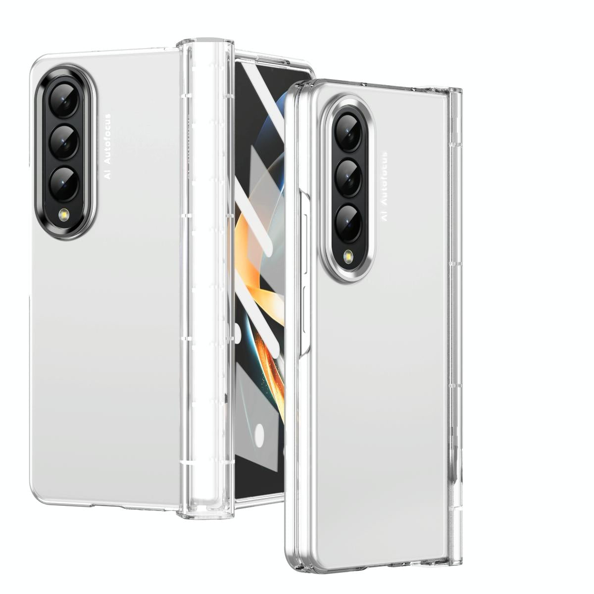 V562-F102253400ADE-202505291316-00 For Samsung Galaxy Z Fold4 5G Skin Feel Contact Lens Case - Transparent - Image 1