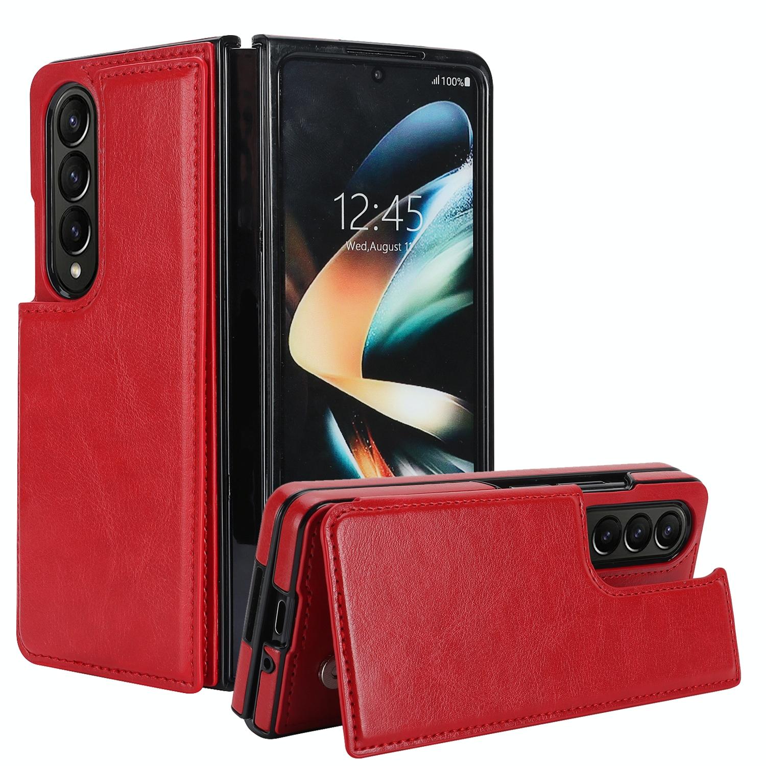 V562-F104741500ADE-202503211325-00 For Samsung Galaxy Z Fold4 5G Full Coverage Double Buckle Phone Case - Red - Image 1