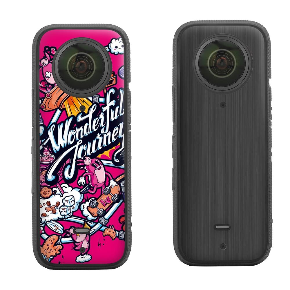 V562-F1090223060DBT-222233-00 Protective Film Stickers for Dji Insta360 X3 Panoramic Camera - Carnival + Drawing Black - Image 1