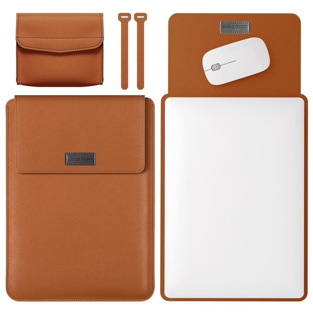 V562-F203402300ADE-202504022110-00 Lightweight 4-in-1 Leather Laptop Bag - 13 / 14 Inches Portable - Brown - Image 1