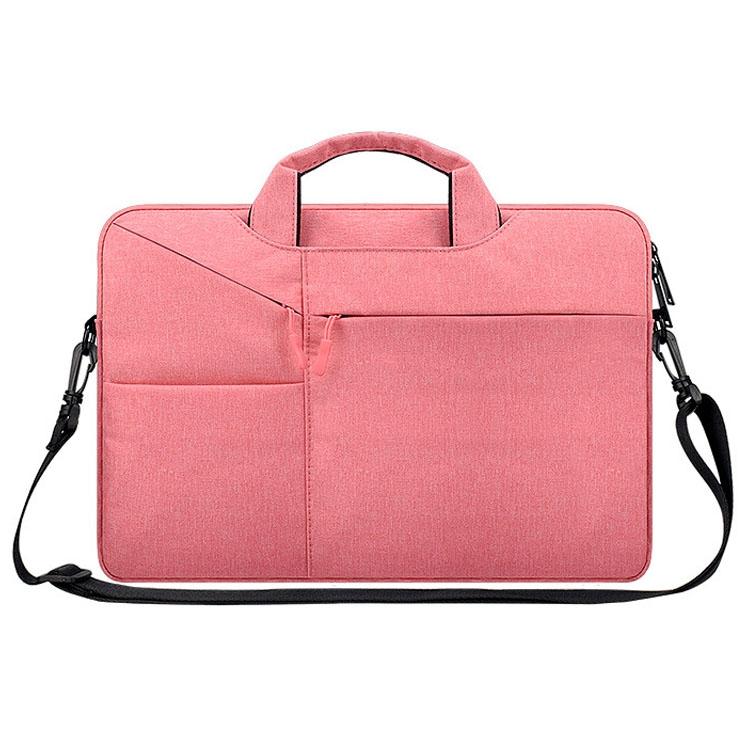 V562-F7025BL-202502281820-00 13.3 Inch Laptop Handbag With Hidden Strap And Suitcase Belt - Waterproof And Tear-Resistant - Pink - Image 1