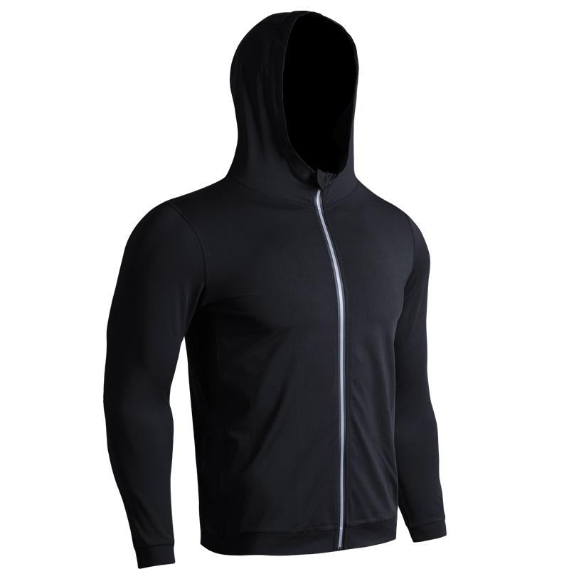 V562-FA09650032YZ-202505262051-00 Men's Black Hooded Zipper Coat Size L - Xxxl - Image 1