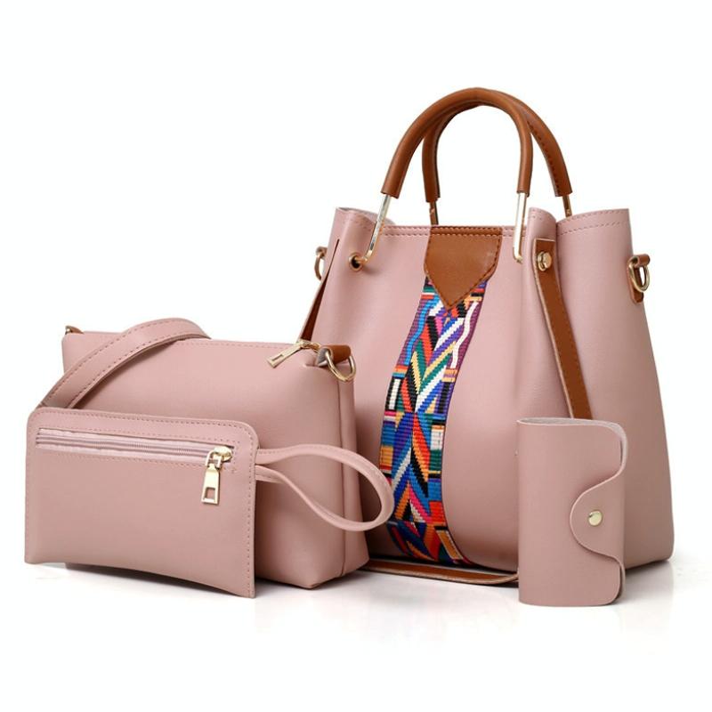 V562-G1025234450DBT-202502272035-00 Versatile 4-in-1 Messenger Bag for Women - Fashionable & Spacious - Pink - Image 1
