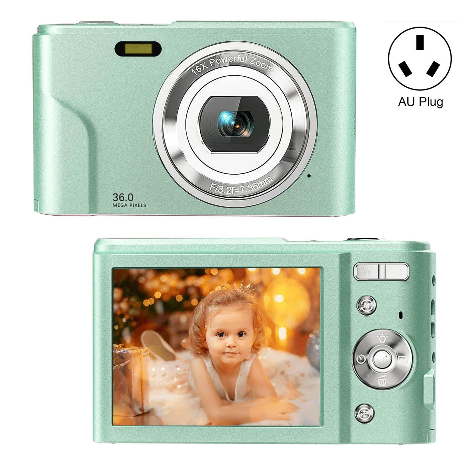 V562-G1371ACD-202502241340-00 36mp 2.7k Full Hd Digital Camera with 16x Zoom for Children - 2.4 Inch Screen - Green - Image 1