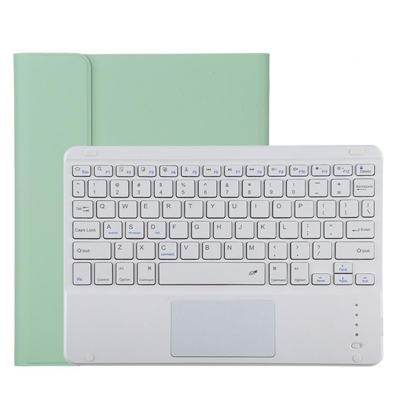 V562-G2415ORPI-202504291841-00 Bluetooth Tablet Case For Ipad Pro 11 With Touchpad & Pen Slot - Detachable Microfiber Leather - Green - Image 1