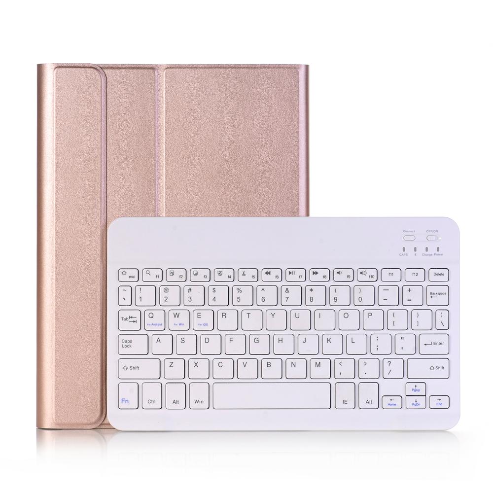 V562-GR2091D6PI-202504292027-00 Ultra-Thin Bluetooth Keyboard Leather Case For Ipad Air / Pro 10.5 With Holder - Rose Gold - Image 1