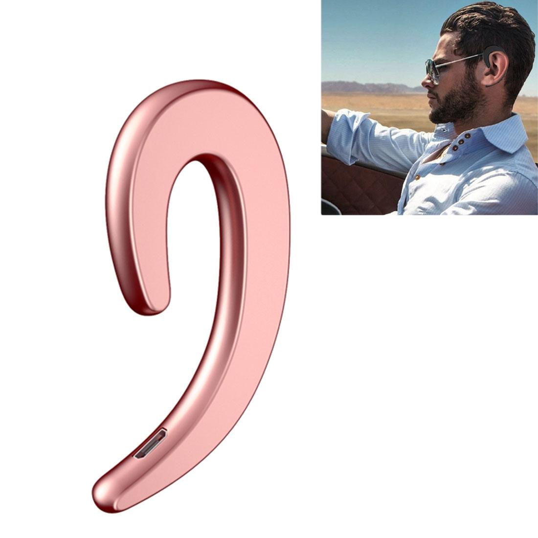 V562-GR3265P8PI-202505261710-00 Bluetooth Bone Conduction Sports Earphones with Earhook - V4.1 - Rose Gold - Image 1
