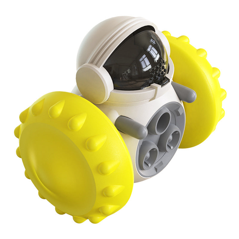 V562-GU23-CH116YELLOW-202503261927-00 Vibe Geeks Pet Food Dispenser Tumbler Dog Treat Toy - Yellow - Image 1