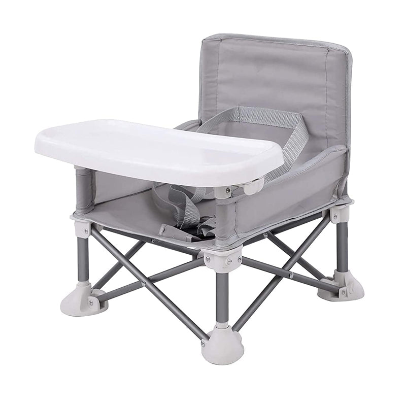 V562-GU23-H016GREY-202503280145-00 Vibe Geeks Foldable Camping and Dining Chair Outdoor Booster Seat for Toddlers - Grey - Image 1