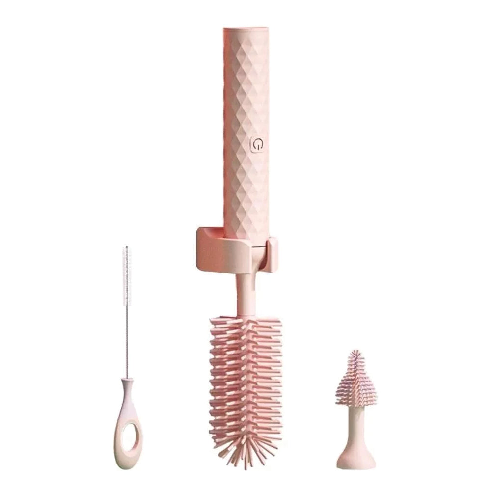 V562-GU23-T160PINK-202503280146-00 Vibe Geeks 3-in-1 Electric Silicone Cordless Bottle Brush Cleaner Usb Rechargeable - Pink - Image 1