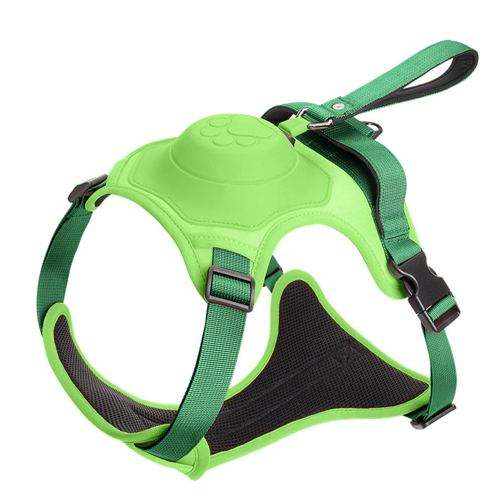 V562-GU23-TA135GREENL-202503261926-00 Vibe Geeks Ultimate 2-in-1 Reflective No-pull Dog Harness with Retractable Leash and Control Handle - Green - L - Image 1