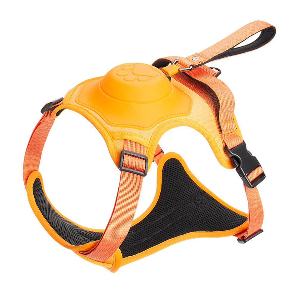 V562-GU23-TA135ORANGEL-202503261926-00 Vibe Geeks Ultimate 2-in-1 Reflective No-pull Dog Harness with Retractable Leash and Control Handle - Orange - L - Image 1