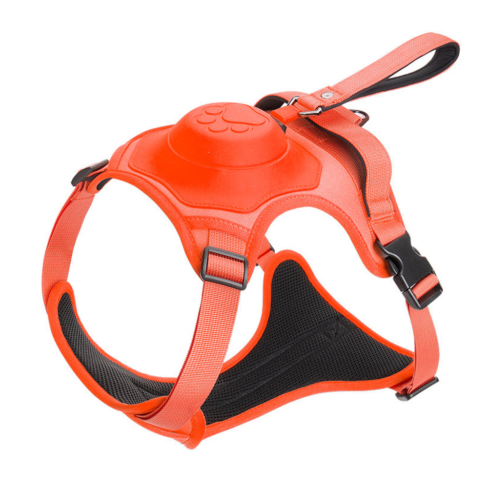 V562-GU23-TA135REDL-202503261926-00 Vibe Geeks Ultimate 2-in-1 Reflective No-pull Dog Harness with Retractable Leash and Control Handle - Red - L - Image 1