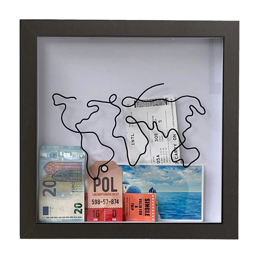 V562-GU24-JA322-SBLACK-202503280141-00 Vibe Geeks Adventure Archive Box Wood Frame Travel Tickets Keepsakes Storage Frame - Black - Small - Image 1