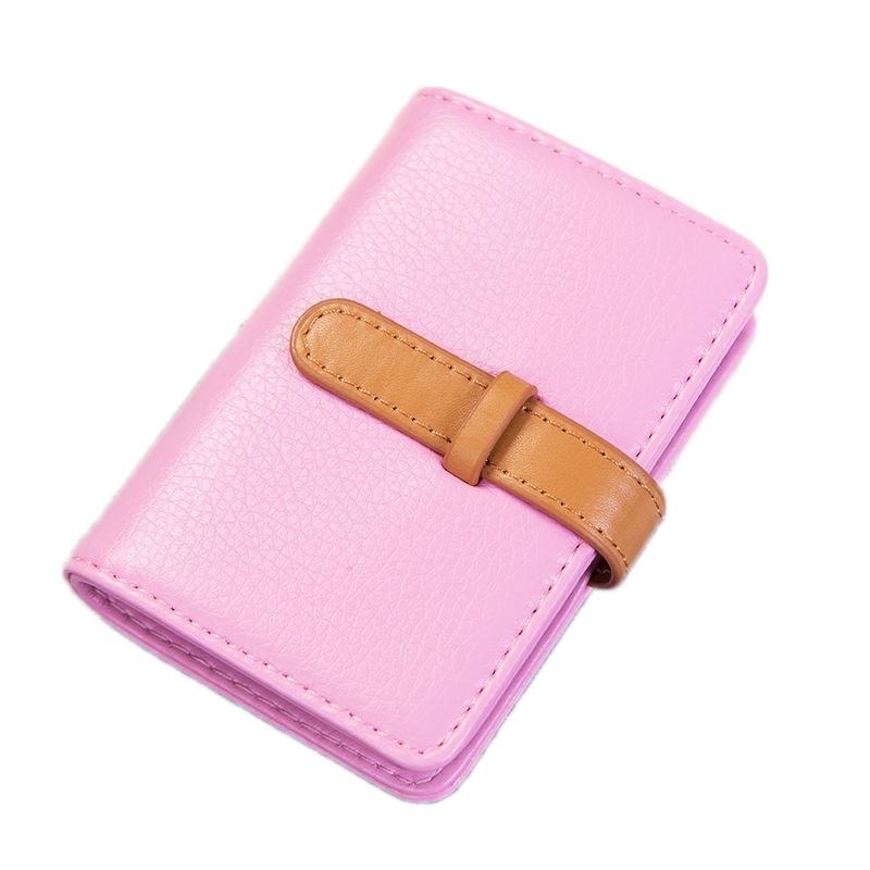 V562-H1021022750DBT-202503280231-00 Portable Pu Leather Card Holder - Business & Credit Cards - Pink - Image 1