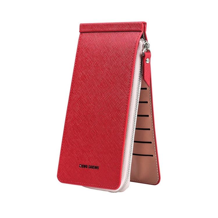 V562-H103847080DBT-202503280227-00 Ultra Thin Multi Card Wallet Multi Function Card Holder - Red - Image 1