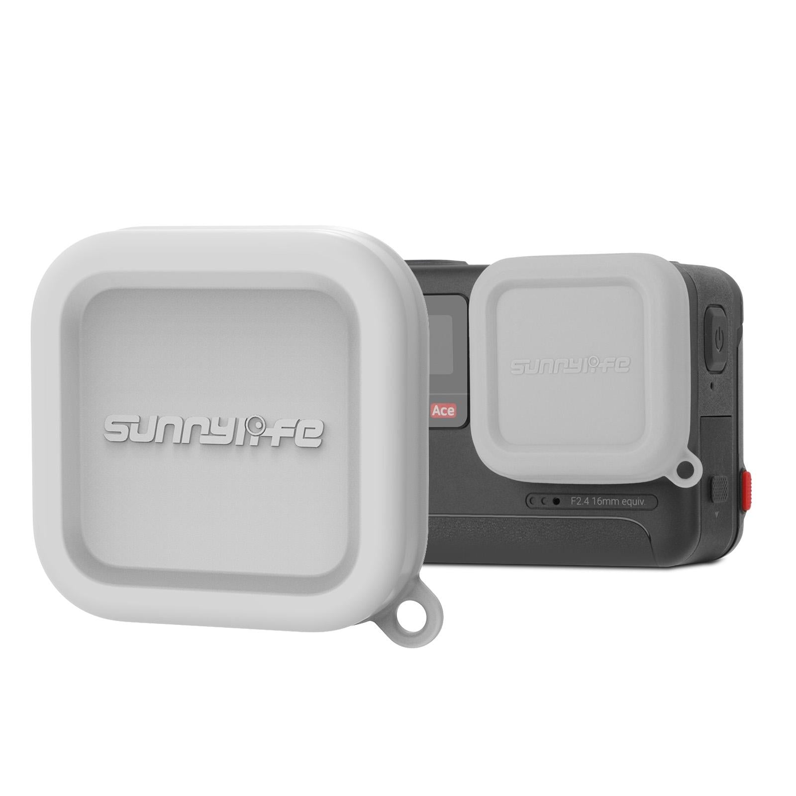 V562-H7732ACD-202505211916-00 Silicone Lens Cap Protector for Insta360 Ace / Ace Pro - Grey - Image 1